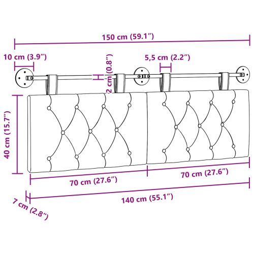 Висяща табла Полицейско синьо 150 x 55 x 7 см Кадифе