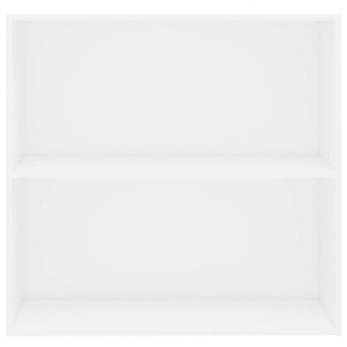 2-етажна библиотека, бяла, 80x30x76,5 см, инженерно дърво