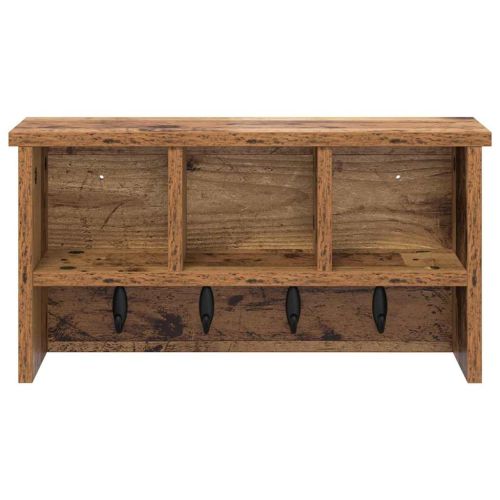 Стенен закачалка за палта с рафт Старо дърво 50 x 16 x 26 см