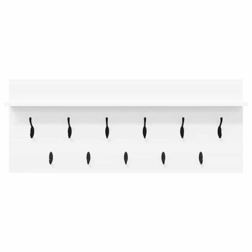 Стенен закачалка за палта Бяло 100 x 40 x 12 см Инженерно дърво