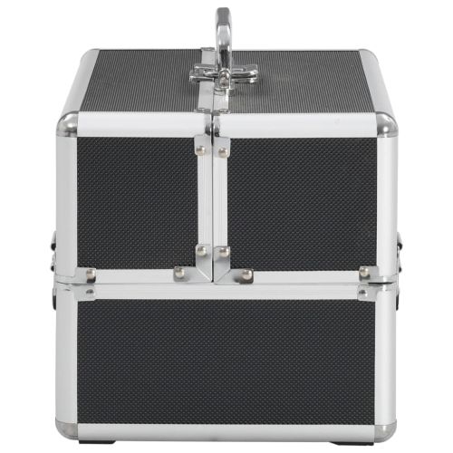 Куфар за гримове, 22x30x21 см, черен, алуминий