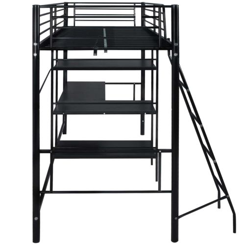 Легло с матрак Черно 200 x 90 см Метал