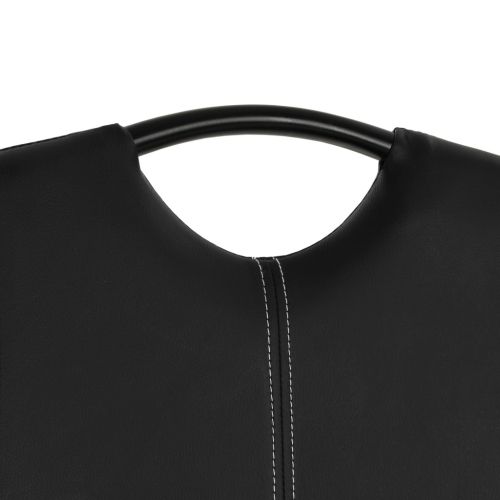 Конзолни трапезни столове, 6 бр, черни, изкуствена кожа