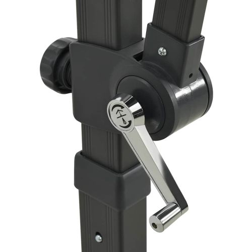 Конзолен градински чадър с прът и LED светлини, таупе, 300 см