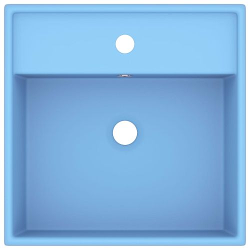 Мивка с преливник лукс квадрат светлосин мат 41x41 см керамика