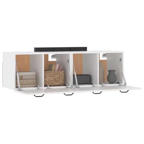 Стенни шкафове 2 бр Бял 80x35x36,5 см инженерно дърво