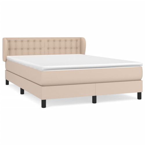 Боксспринг легло с матрак, капучино, 140x200см, изкуствена кожа