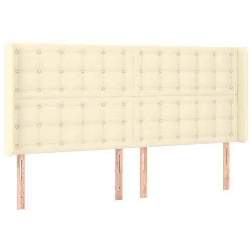 Боксспринг легло с матрак LED кремаво 180x200см изкуствена кожа