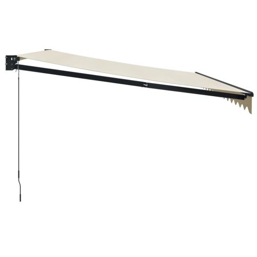 Прибираща се тента кремава 4,5x3 м плат и алуминий