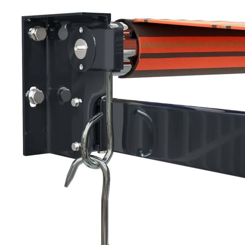 Прибираща се тента оранжево и кафяво 4,5x3 м плат и алуминий