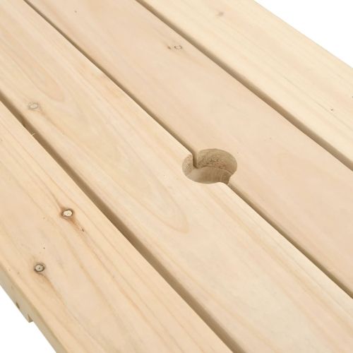 Пикник маса за 4 деца, с чадър, масивна чамова дървесина