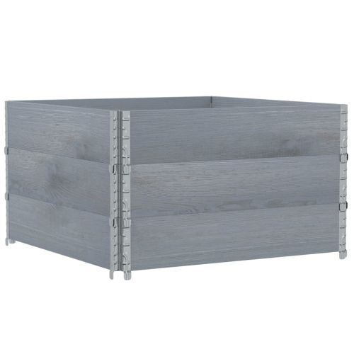 Палетни страници, сив, 3 бр, 100x100 см, борова дървесина масив