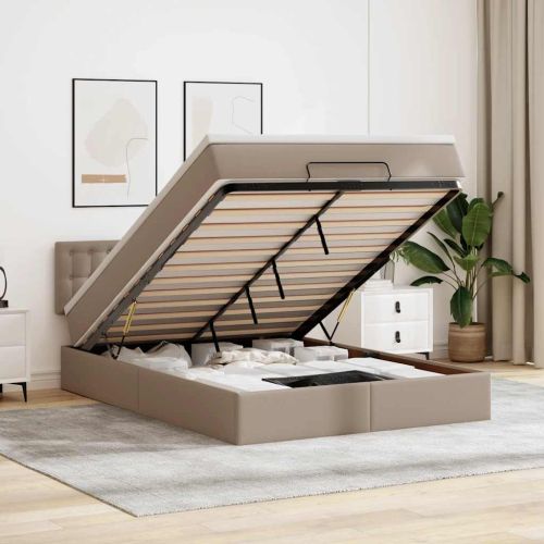 Османско легло с матрак Cappucino 140x190cm изкуствена кожа