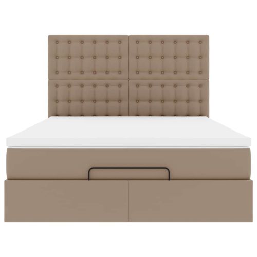 Османско легло с матрак Cappucino 140x190cm изкуствена кожа