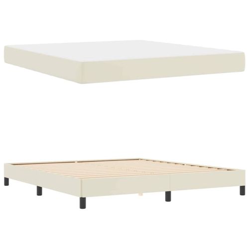 Рамка за легло с матрак Крем 180 x 200 cm текстил