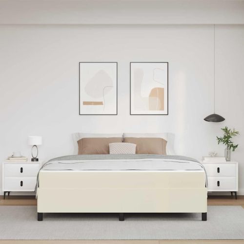 Рамка за легло с матрак Крем 180 x 200 cm текстил