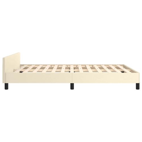 Рамка за легло с табла без матрак, кремава, 140x200 см