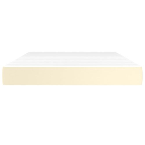 Матрак с покет пружини средна твърдост кремав 140x200x20 см изкуствена кожа