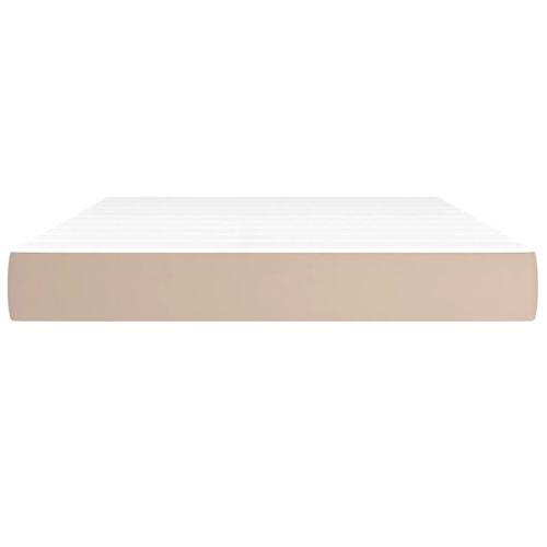 Матрак с покет пружини средна твърдост капучино 140x200x20 см изкуствена кожа
