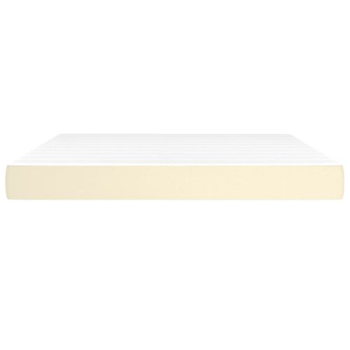 Матрак с покет пружини средна твърдост кремав 180x200x20 см изкуствена кожа