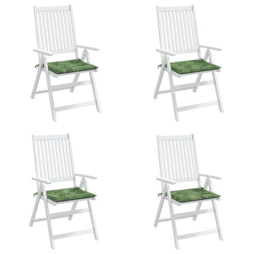 Възглавници за столове 4 pcs Зелен и бял 50 x 50 x 4 cm