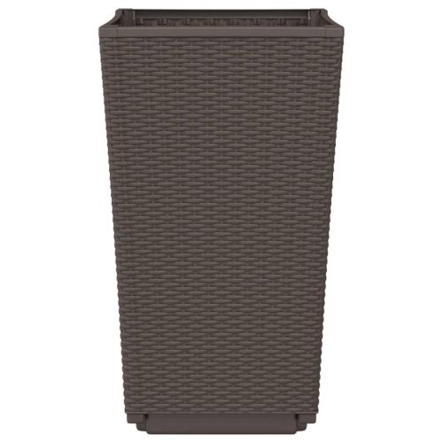 Градински кашпи, 2 бр, кафяви, 32,5x32,5x57 см, PP