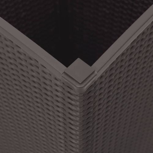 Градински кашпи, 2 бр, кафяви, 32,5x32,5x57 см, PP