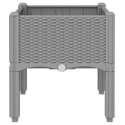 Градинска кашпа с крака, светлосива, 40x40x42 см, PP