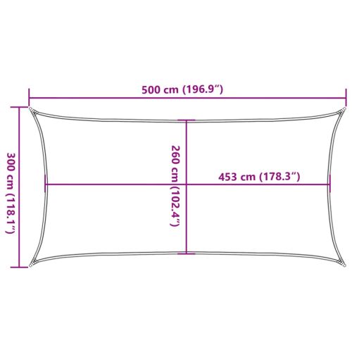 Слънцезащитно платно пясъчно 5x3 м 100% полиестер Оксфорд