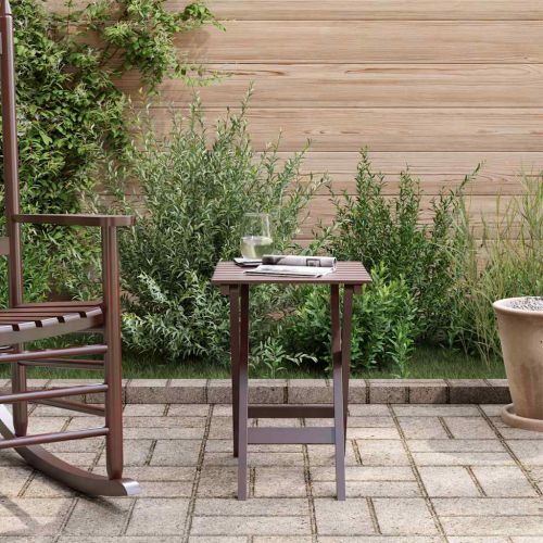 Странична масичка, сгъваема, кафява, масивна топола