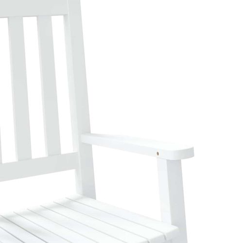 Люлеещ се стол за деца, бял, масивна топола