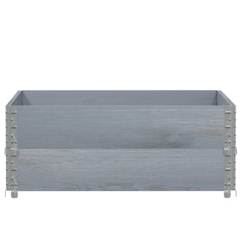 Палетни страници, сив, 2 бр, 100x100 см, борова дървесина масив