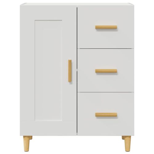 Сайдборд, бял, 69,5x34x90 см, инженерно дърво