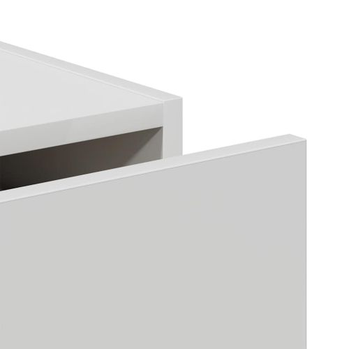 Сайдборд, бял, 69,5x34x90 см, инженерно дърво