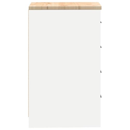 Гаражен шкаф за съхранение, бял, 40x51x85 см, бор масив