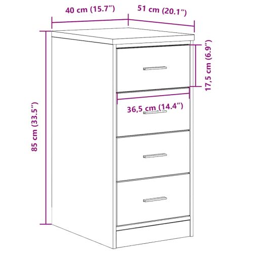 Гаражен шкаф за съхранение, дъб артизан, 40x51x85 см, бор масив
