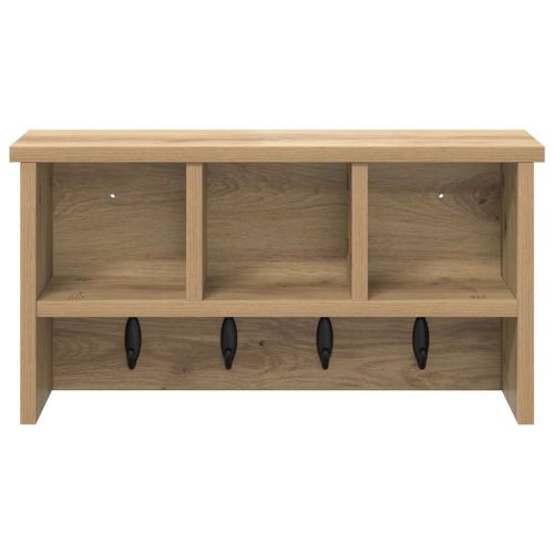 Стенен закачалка за палта с рафт дъб артизан 50 x 16 x 26 см