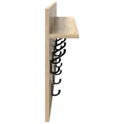 Стенен закачалка за палта с рафт Сонома дъб 80 x 40 x 12 cm