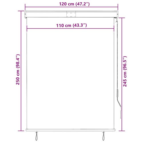 Външна ролетна щора, 120x250 см, оранжево и кафяво