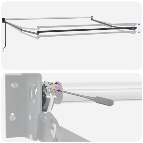 Автоматично прибираща се тента, оранжево и кафяво, 3x2,5 м