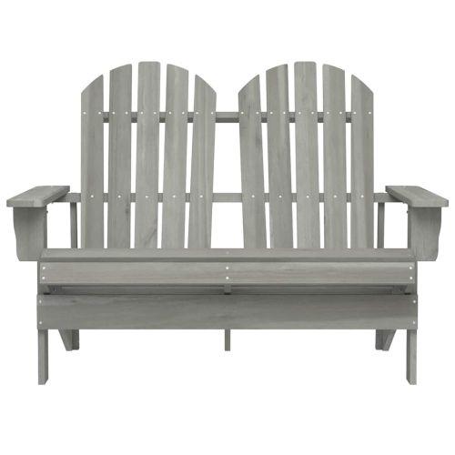 2-местен градински стол "Адирондак", чам масив, сив