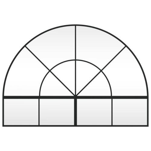 Стенно огледало, черно, 100x70 см, арка, желязо