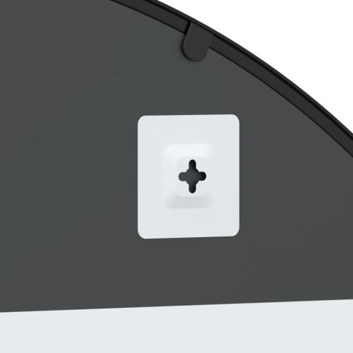 Стенно огледало, черно, 100x70 см, арка, желязо