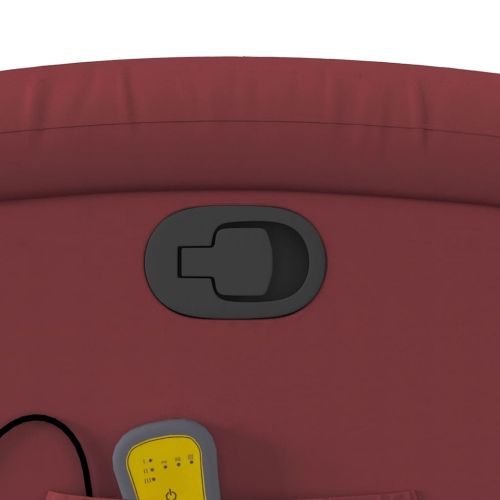 Изправящ масажен наклоняем стол, виненочервен, изкуствена кожа