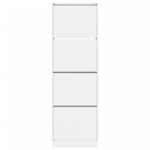 Шкаф за обувки с 4 флип чекмеджета бял 60x34x187,5 см