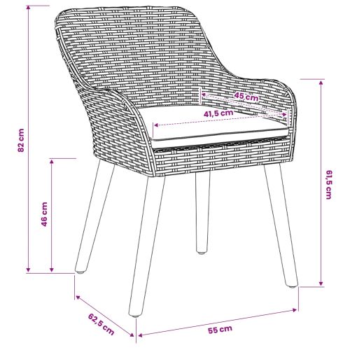 Комплект за хранене в градината 7 pcs Светлосиво полиратан