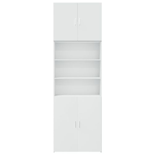 Висок шкаф, бял, 80x42,5x249 см, инженерно дърво