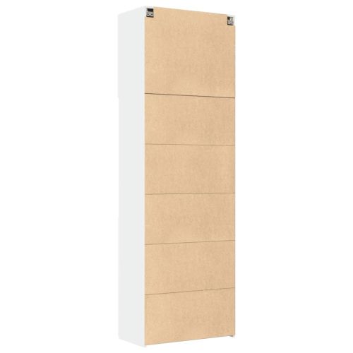 Висок шкаф, бял, 80x42,5x249 см, инженерно дърво