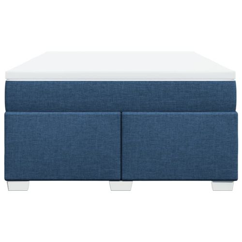 Боксспринг легло с матрак, синьо, 140x200 см, плат