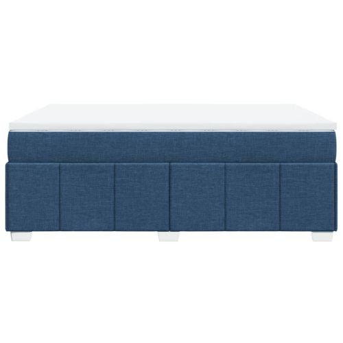 Боксспринг легло с матрак, синьо, 140x200 см, плат